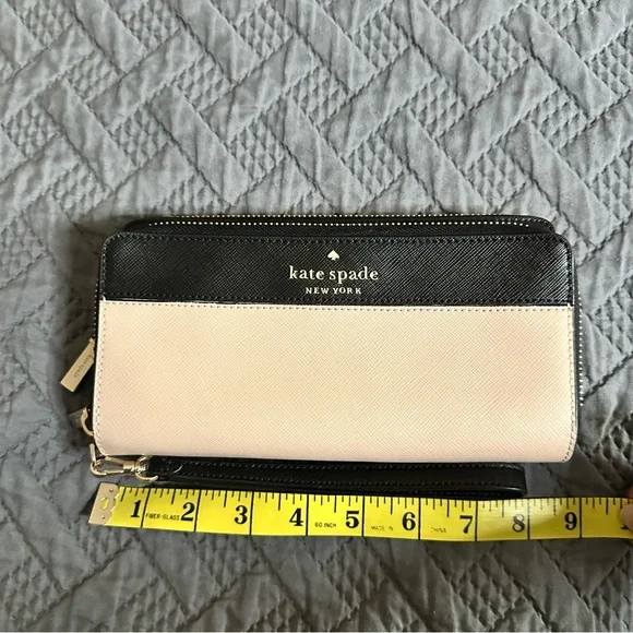 Kate Spade Colorblock Large Continental Wallet Back Beige New - Picture 8 of 8